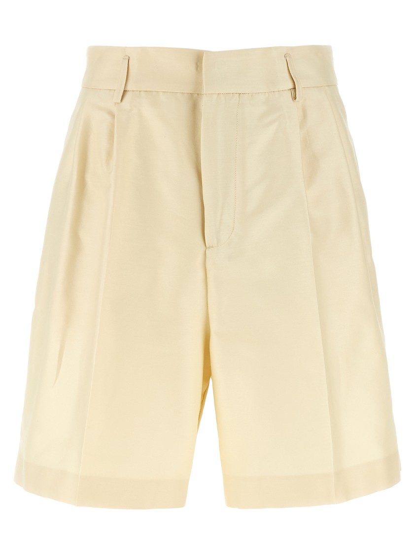 Fabiana Filippi Bermuda Shorts In Silk Cotton Blend In Neutral