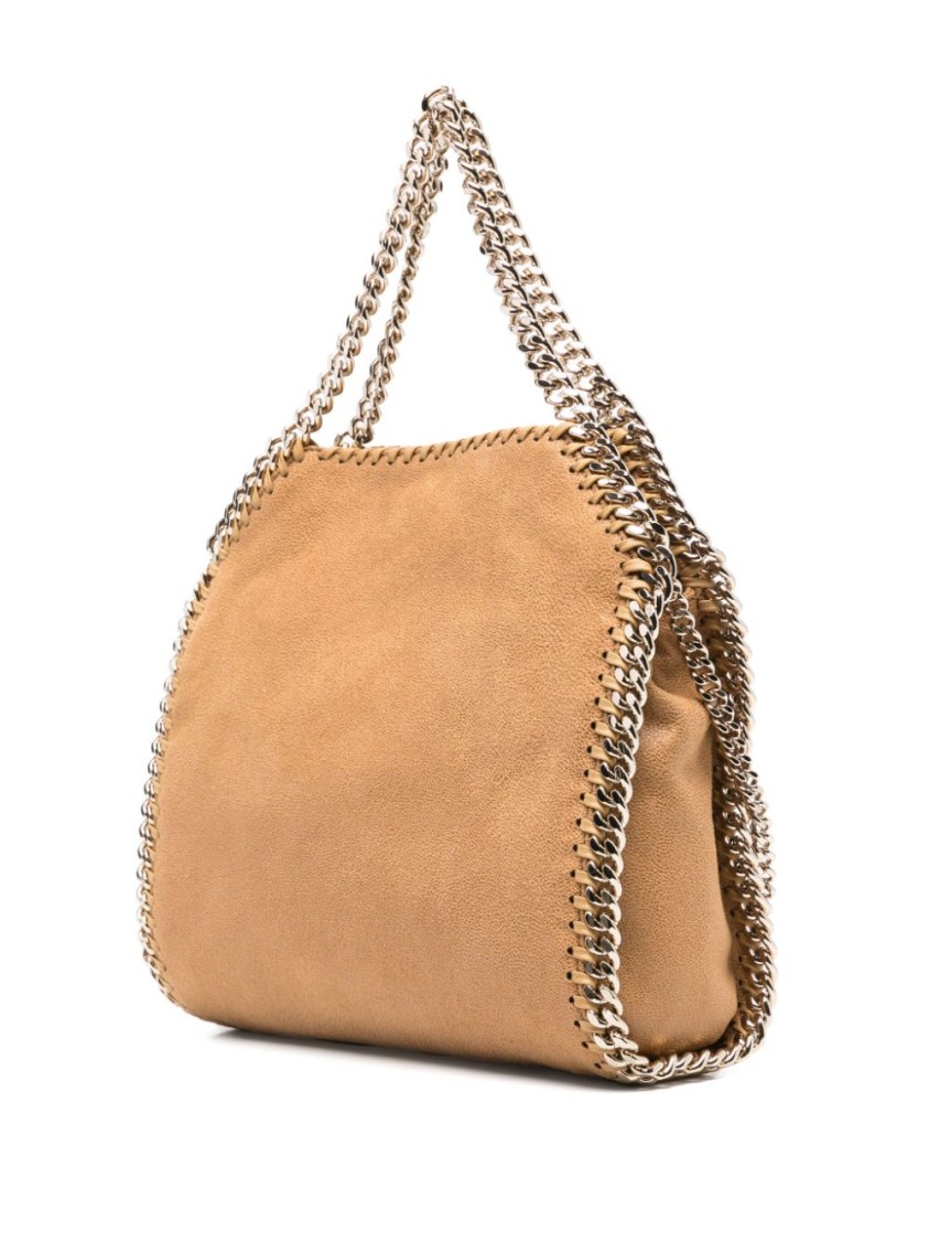 STELLA MCCARTNEY STELLA MCCARTNEY GEOMETRIC RED HANDBAG WITH CHAIN STRAP AND CONTRAST STITCHING