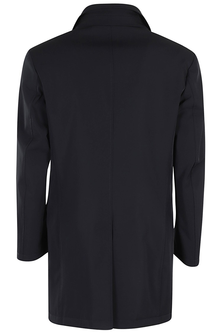 Fay Double-breasted Stand-up Collar Padded Coat In Blue