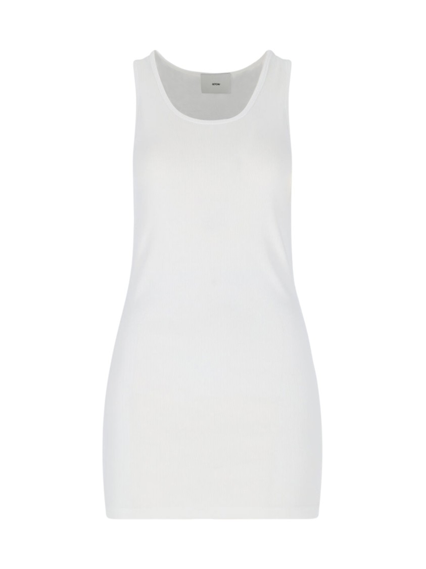 SETCHU SETCHU RIBBED LOGO MINI DRESS – WHITE 