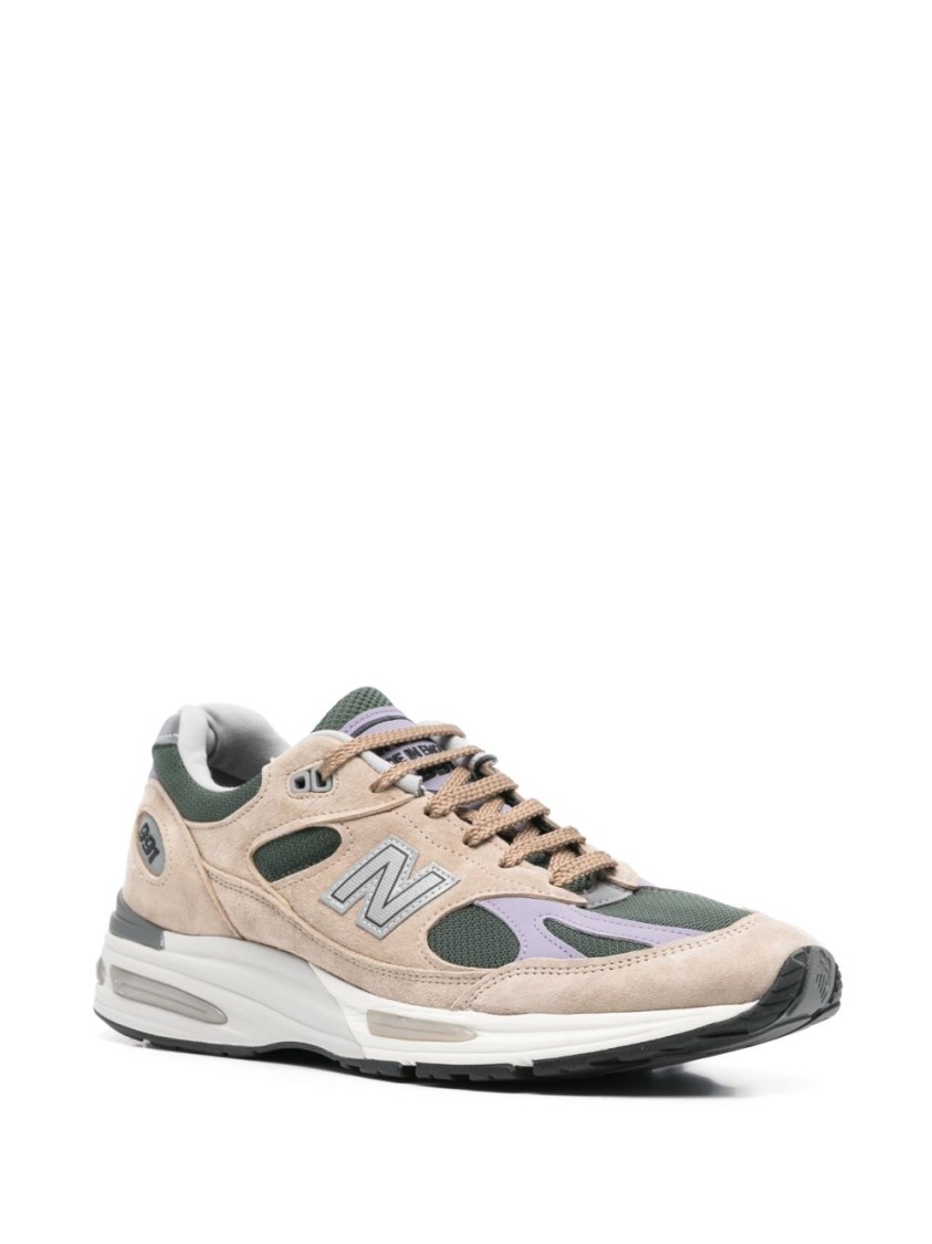 New Balance 991 Beige Suede Blend Sneakers