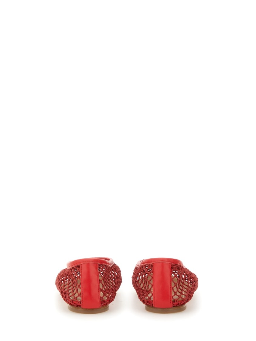 Staud Alba Ballet Flats Red Netting In Red
