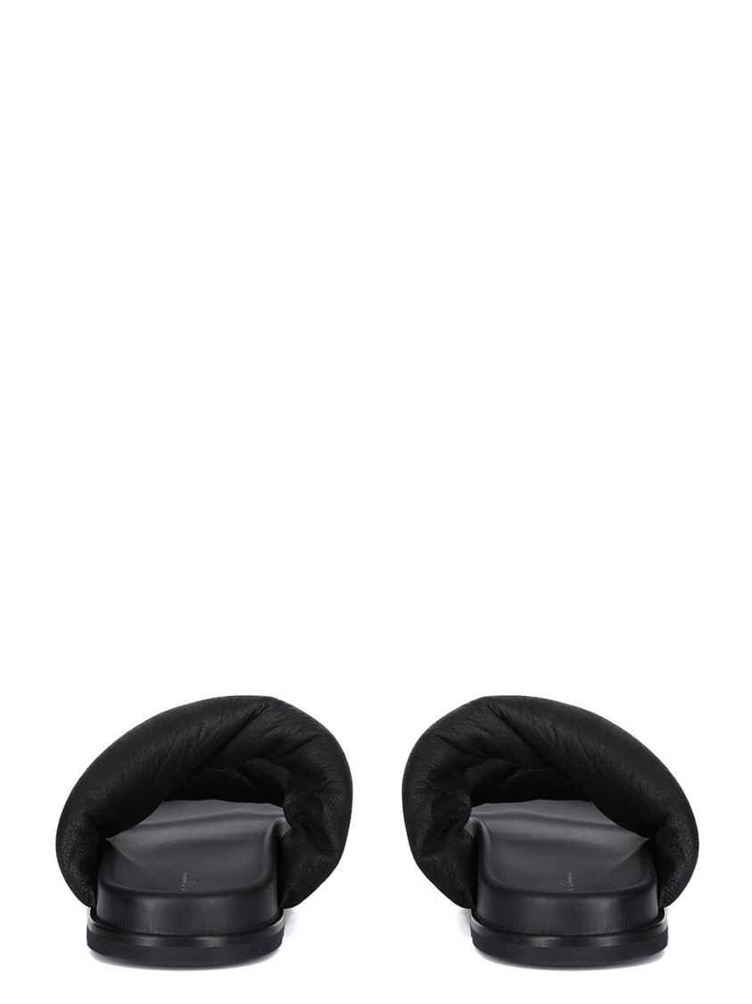 Rick Owens Twisted Granola Sandals In Blistered Black Lamb Leather