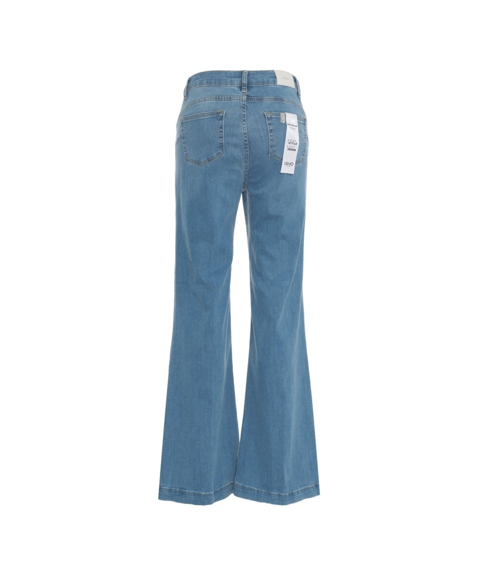 Liu •jo Liu Jo Light Blue Flared Bottom Jeans In Blue