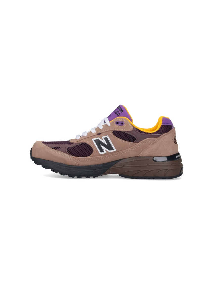 New Balance 993 Sneakers In Brown Suede Round Toe