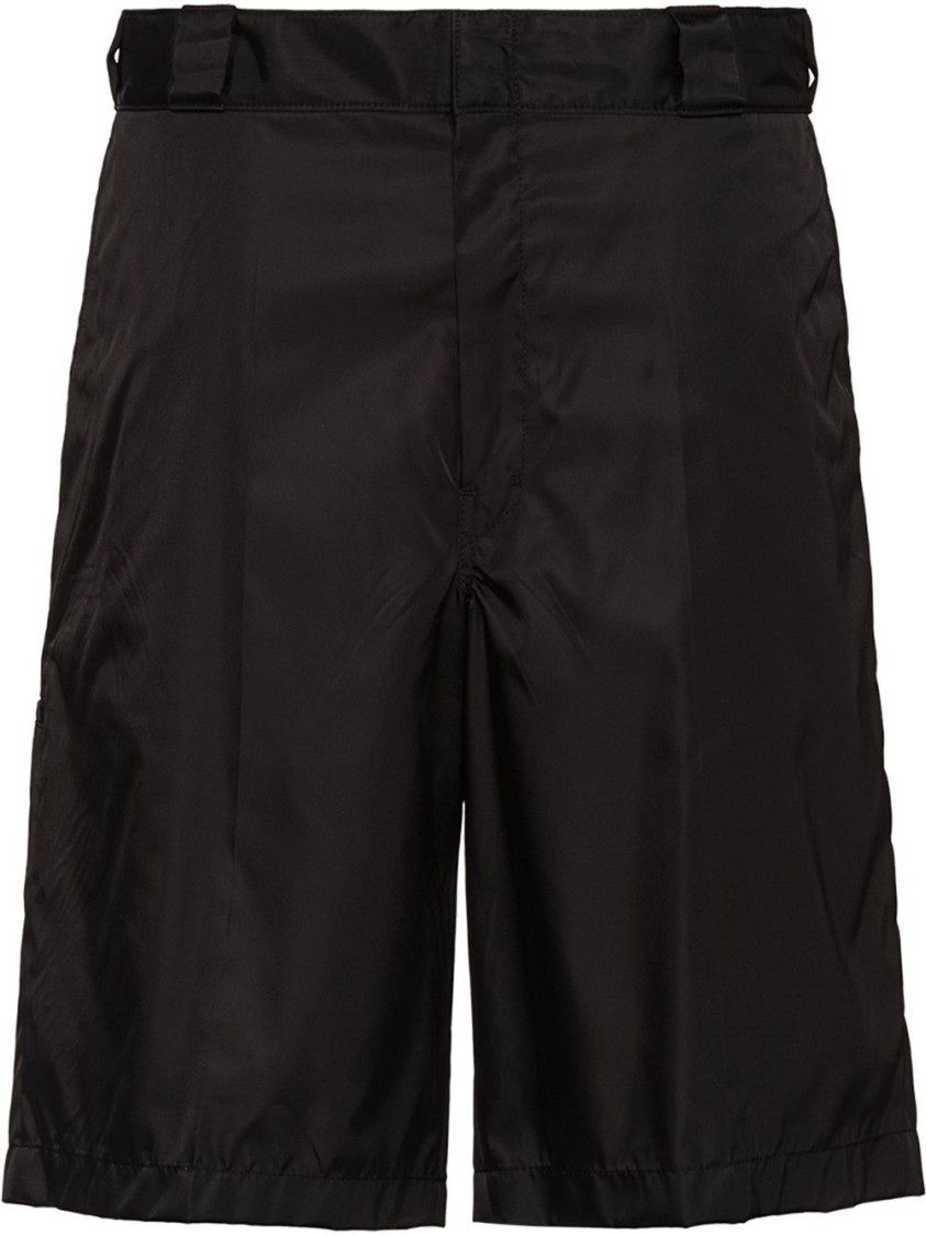 Prada Men's Re-nylon Printed Bermuda Shorts In Black