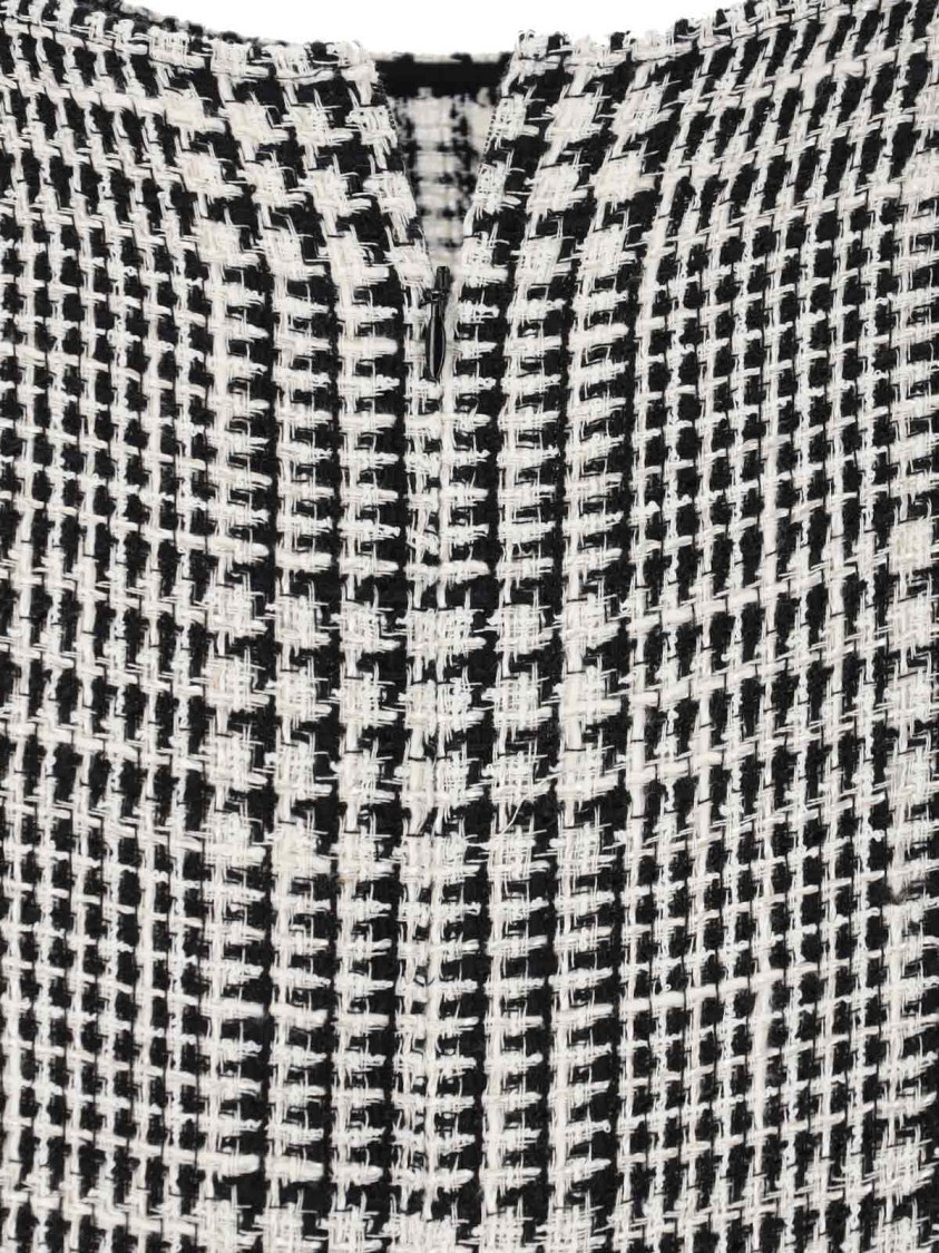 Shop Gianluca Capannolo Houndstooth Midi Dress – White