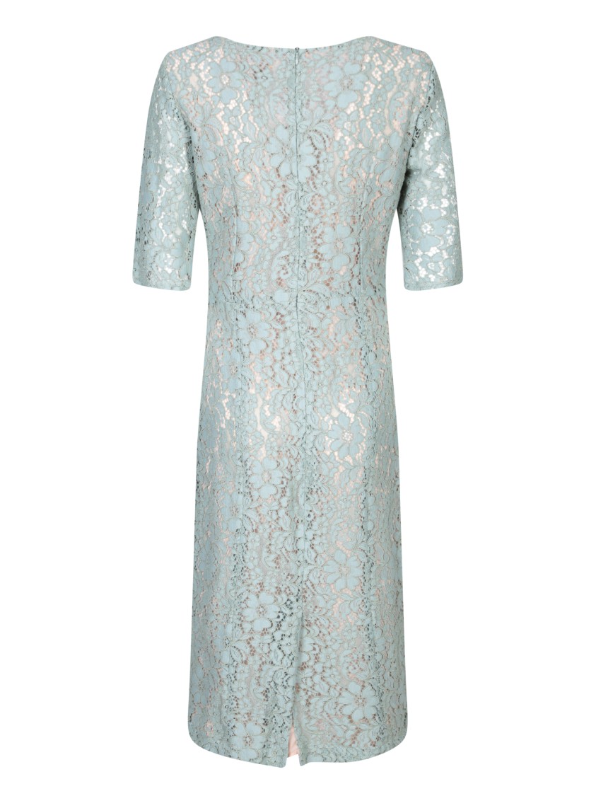 Shop Blanca Vita Refined Lace Overlay Midi Dress In Green