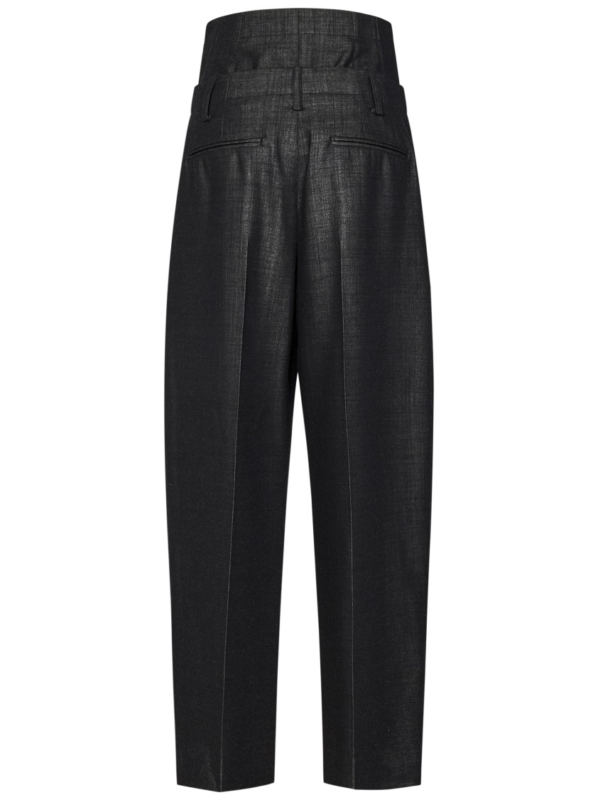 Victoria Beckham Double Waistband Pleated Wool Blend Pants