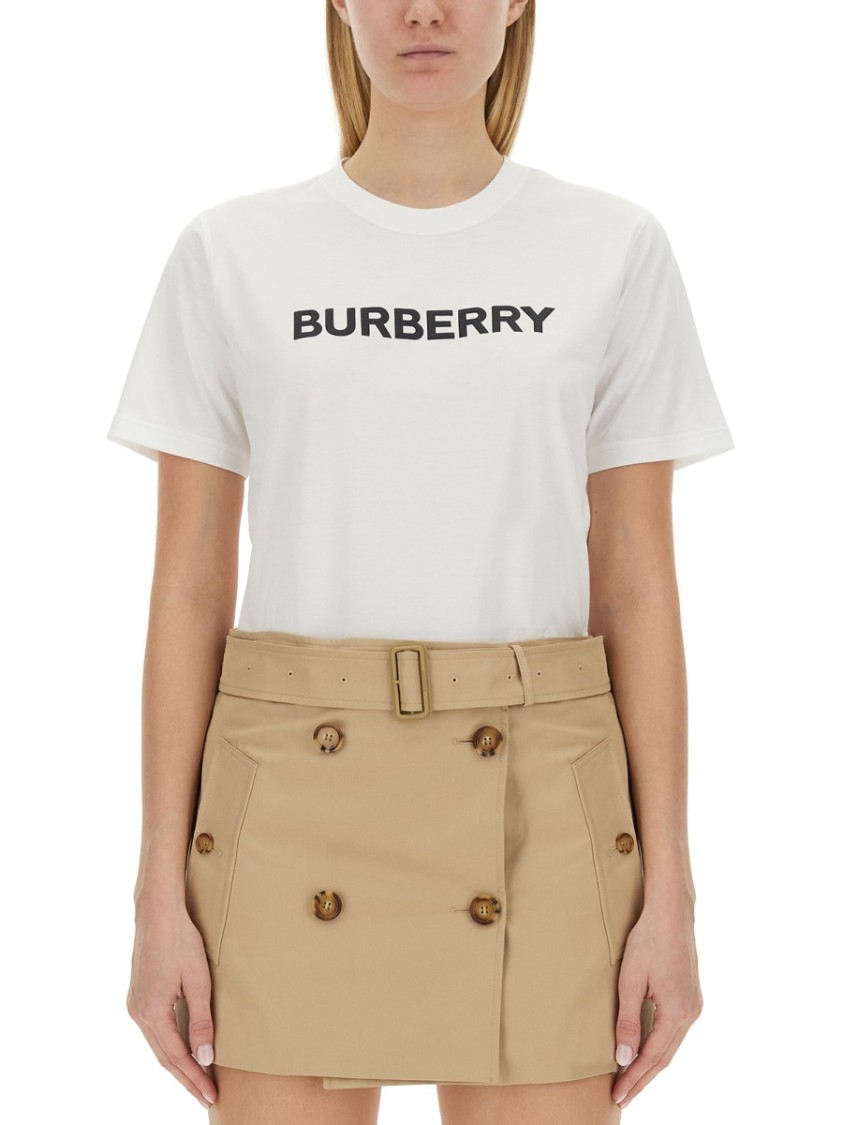 Burberry Women T-shirt Con Logo In White