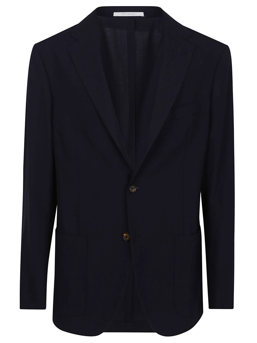 Eleventy Black Cotton Jacket With Classic Lapel And Modern Fit