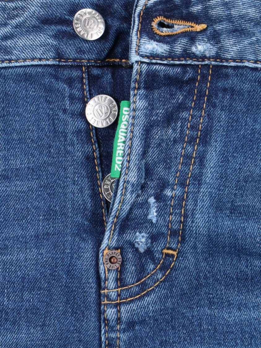 Shop Dsquared2 Slim Fit Distressed Denim Jeans In Blue