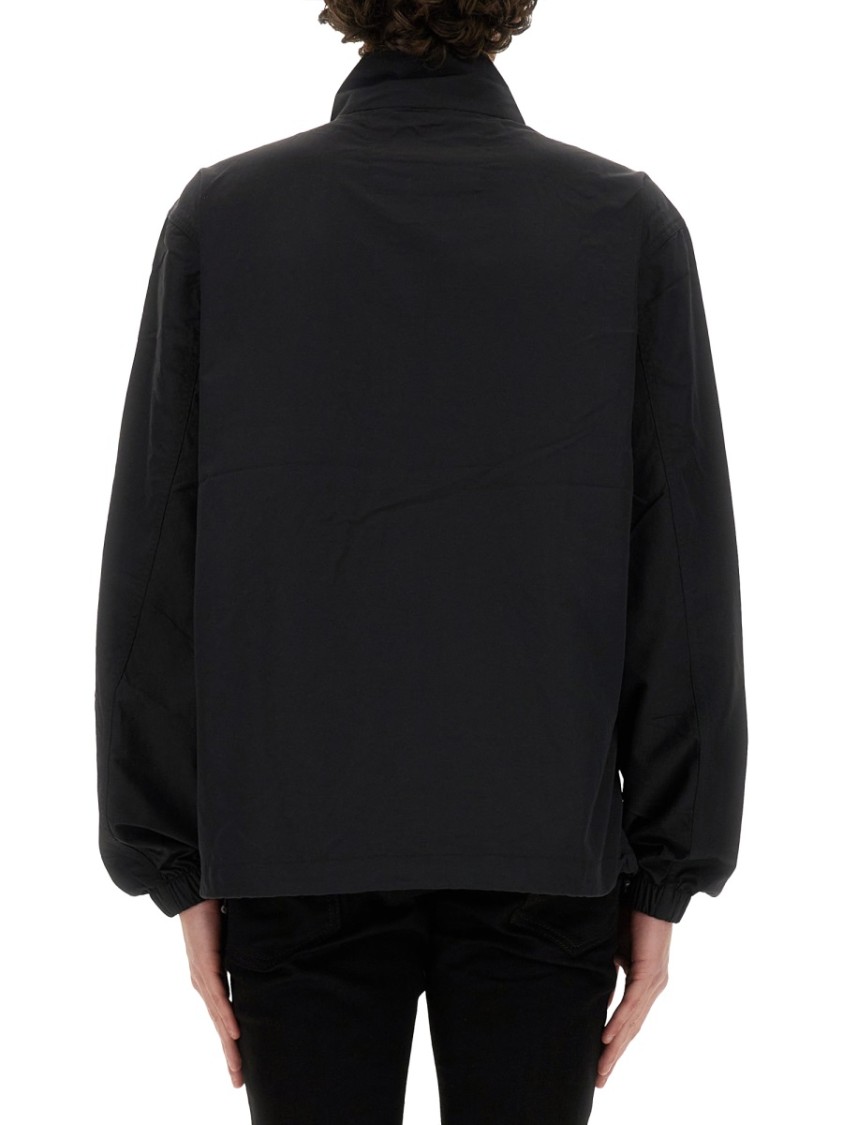 Fred Perry Relaxed-fit Jacket With High Collar And Full Zip Closure In Black