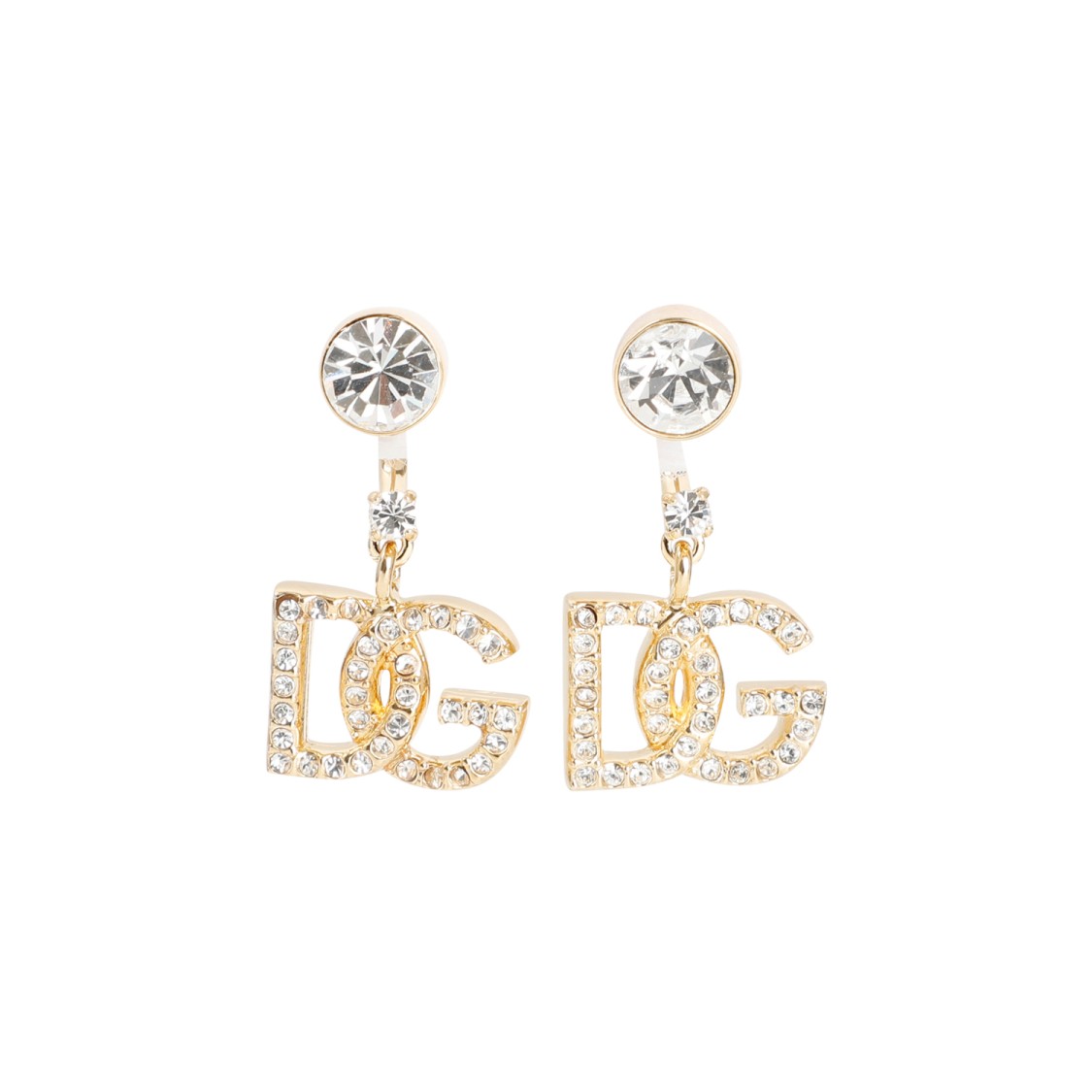 Dolce & Gabbana Crystal-embellished Logo Drop Earrings In Not Applicable
