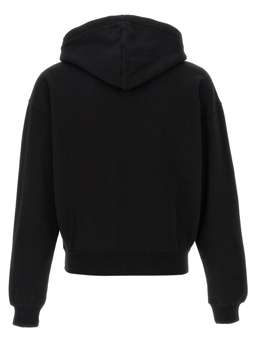 Jacquemus Gros Grain Zip-up Hooded Sweatshirt In Black