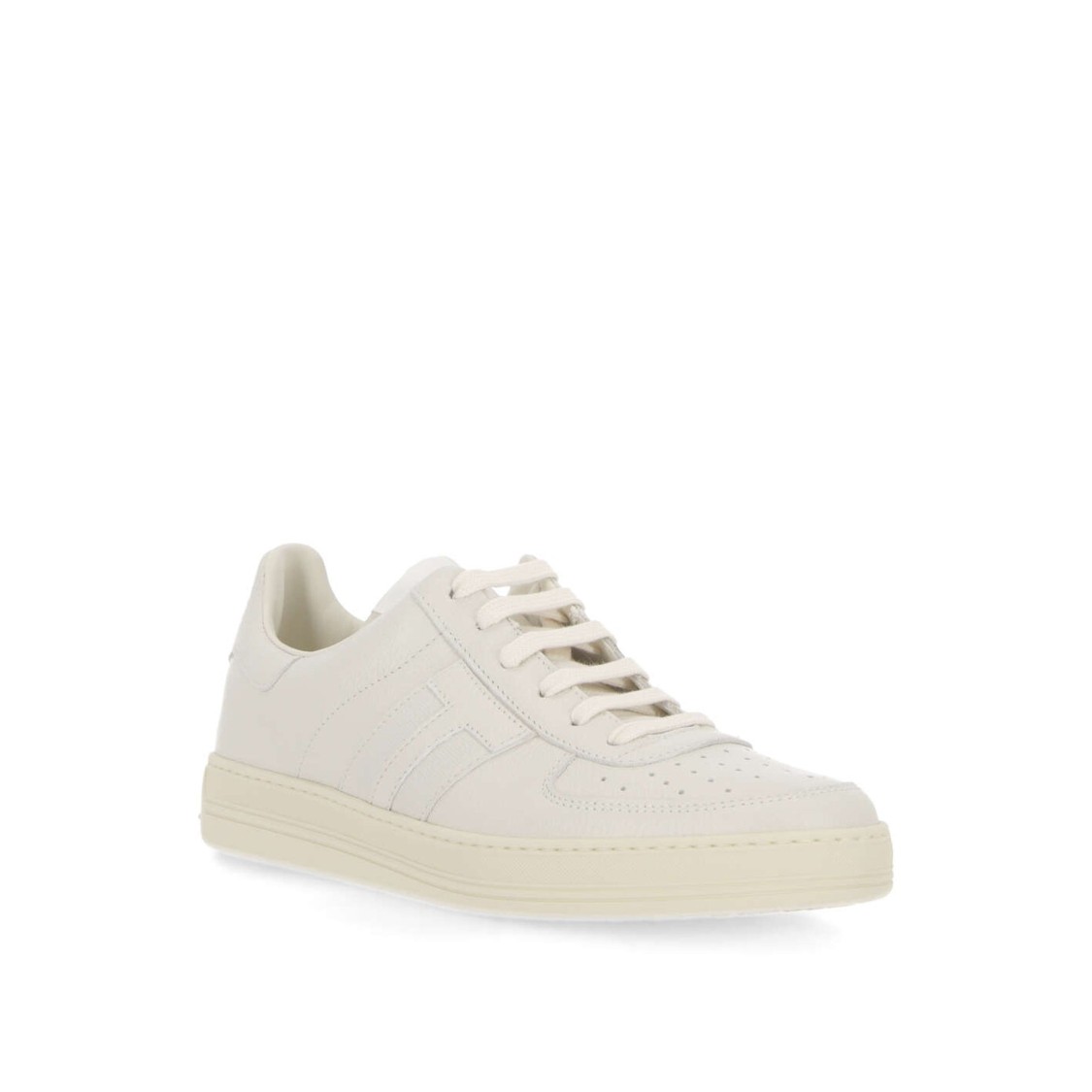 Tom Ford Round Head Lacing Low-cut Casual Sneakers In White