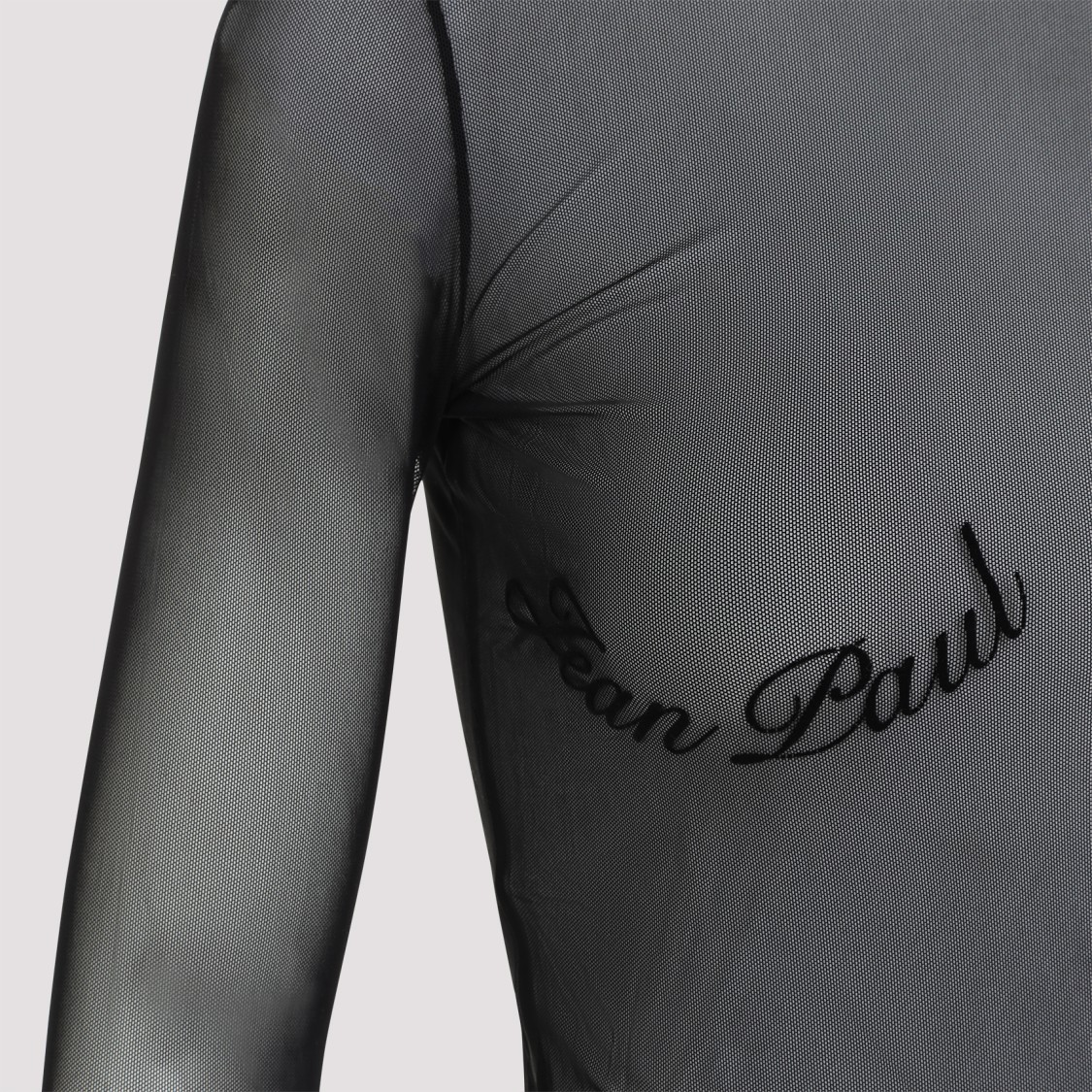 Shop Jean Paul Gaultier Black Top With Velvet Flock