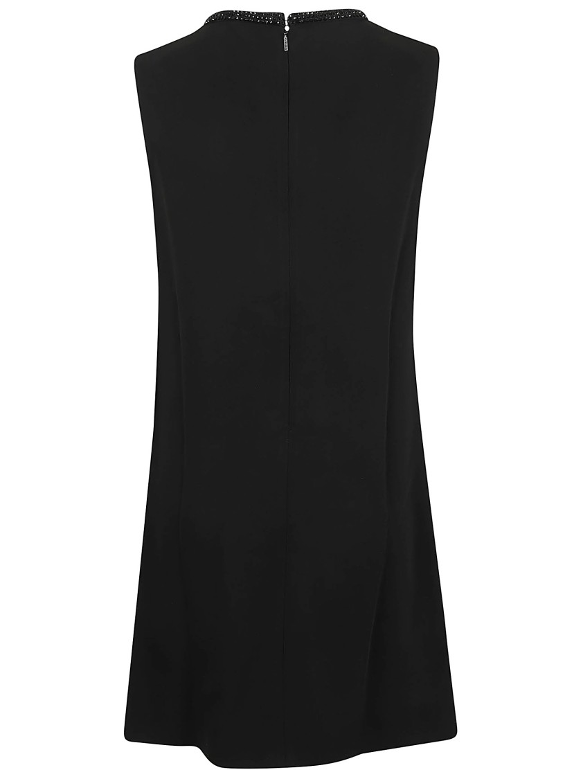 Shop Pinko Embellished Neckline Sheath Mini Dress With Regular Fit In Black