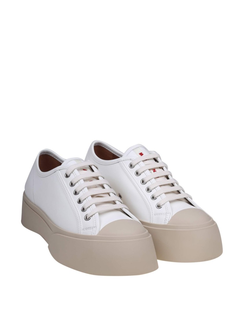 Marni Rubber Sole Sneakers Eyelet Detail In White