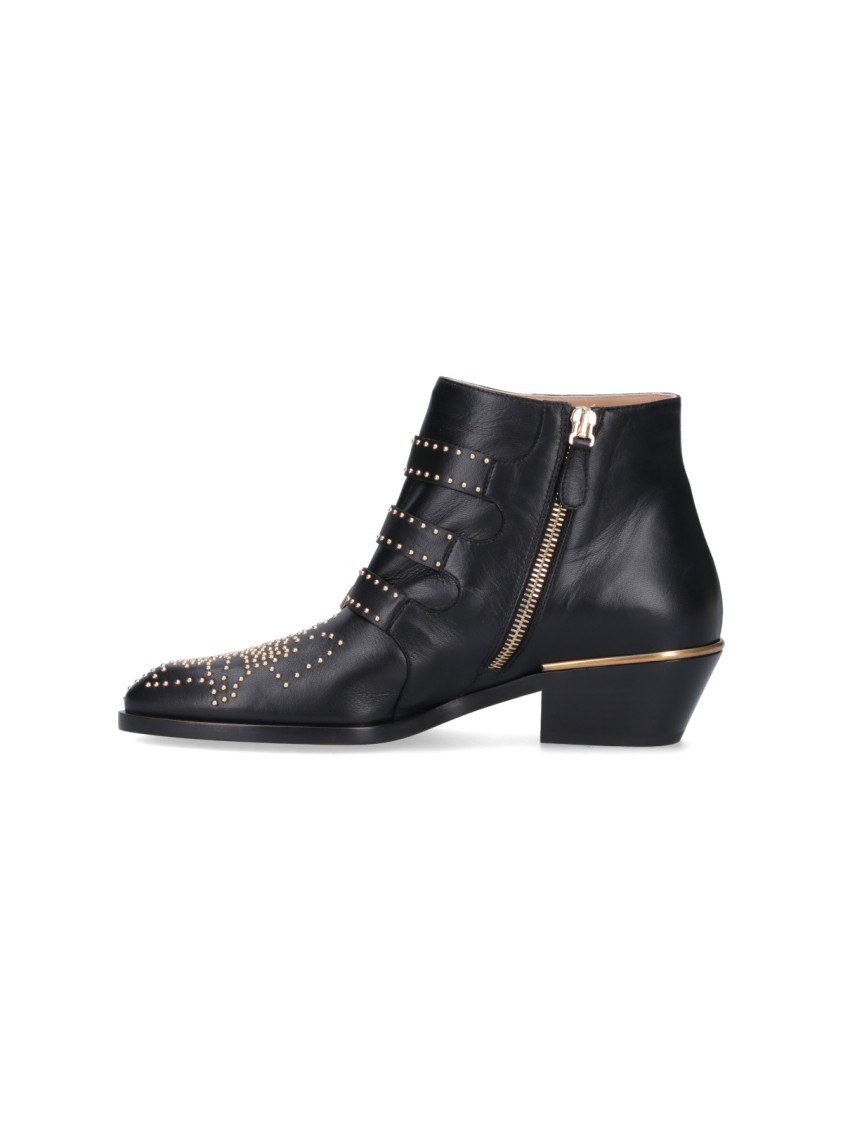 Chloé Susanna 45mm Studded Ankle Boots In Black