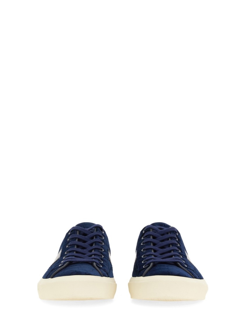 Tom Ford Logo-print Low-top Sneakers In Blue