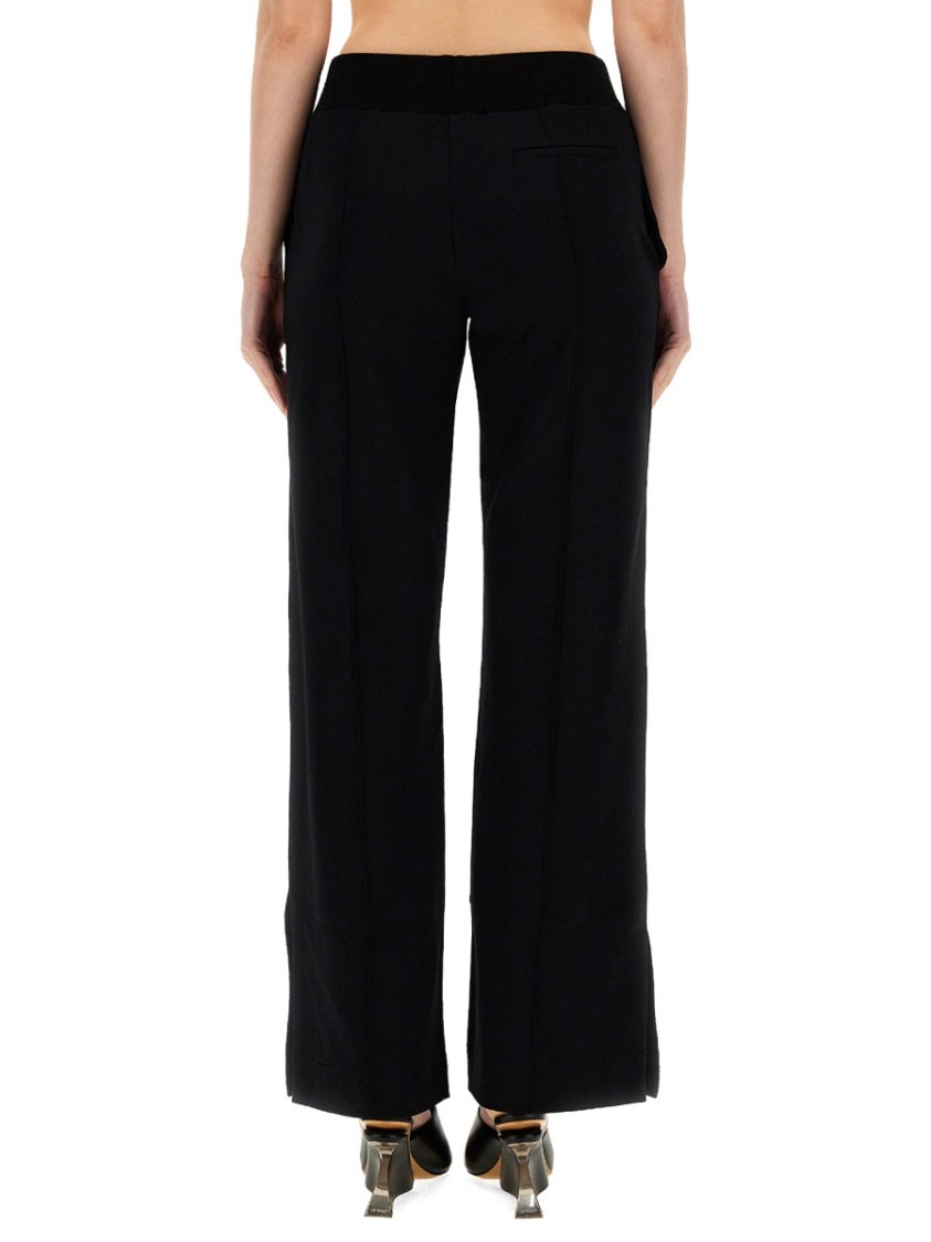 Off-white Pleated Wool-twill Wide-leg Pants In Black