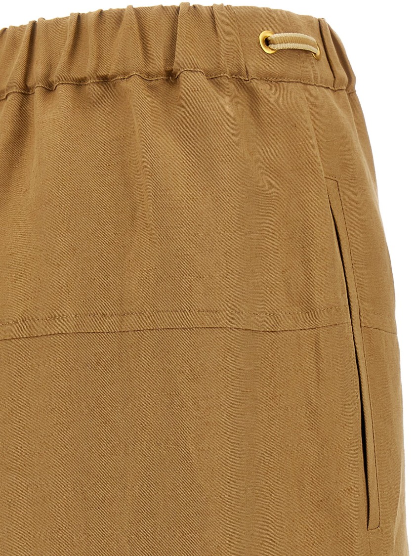 Max Mara 'onore' Linen Blend Trousers In Brown
