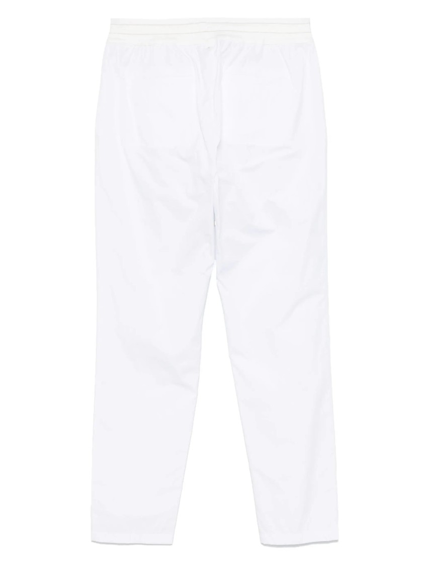 Lorena Antoniazzi Relaxed Fit White Trousers With Drawstring Waist In Gray