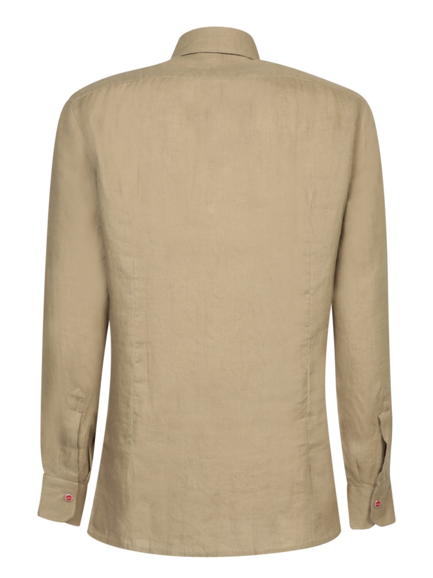 Shop Kiton Classic Linen Shirt In Brown