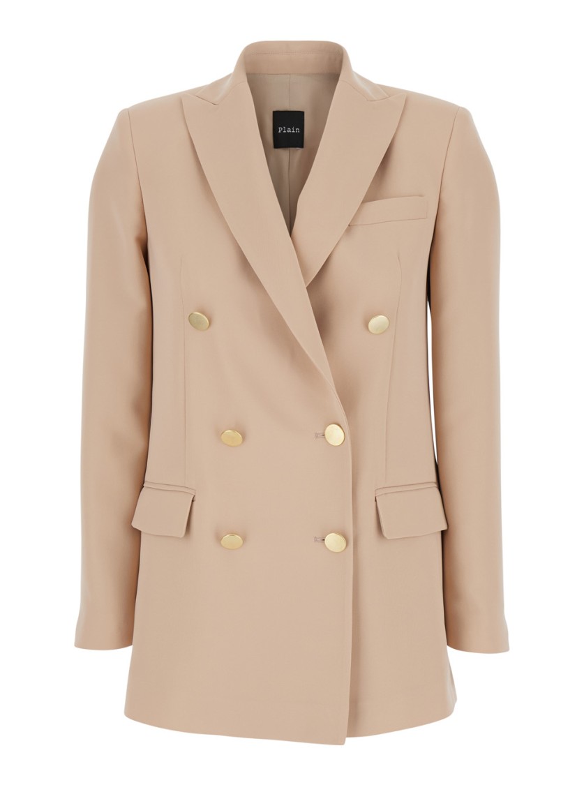 PLAIN PLAIN BEIGE DOUBLE-BREASTED JACKET