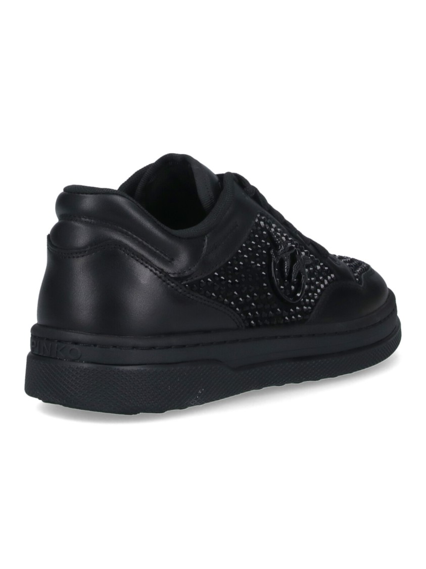 Shop Pinko "mandy" Sneakers With Strass – Black