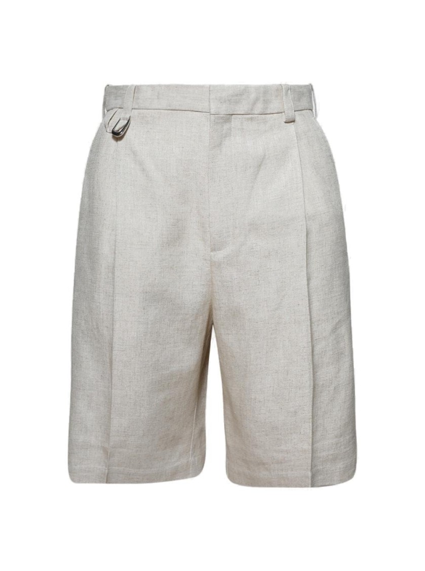 Jacquemus Beige Bermuda Shorts With Front Zip