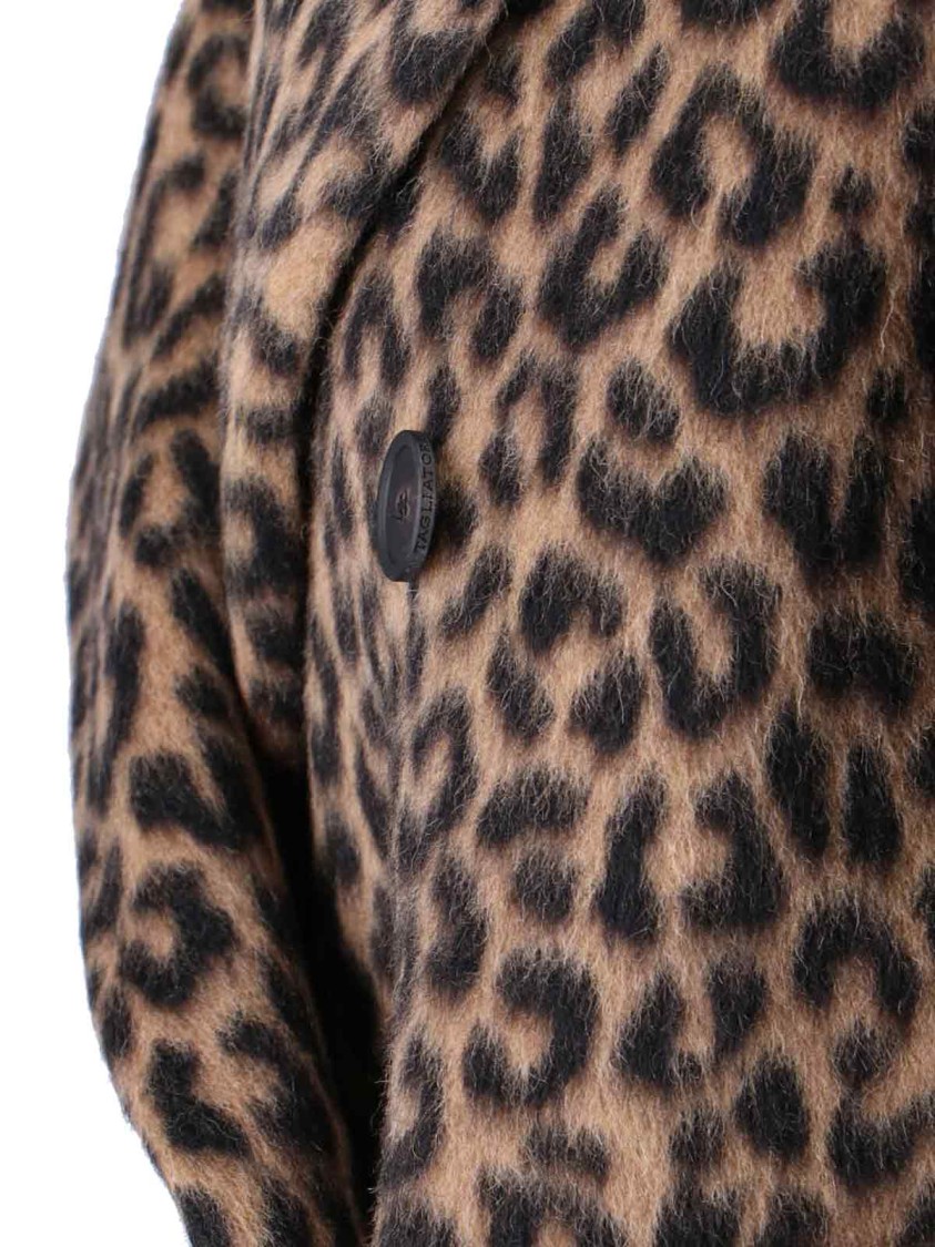 Tagliatore Jole Coat Midi Double-breasted - Brown Animalier In Animal Print