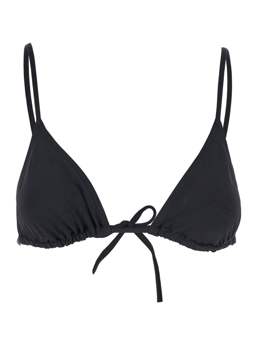 Eres Mouna Black Bikini Top With Triangular Cup And Rear Tie Closure In Tech Fabric Stretch Woman In Black