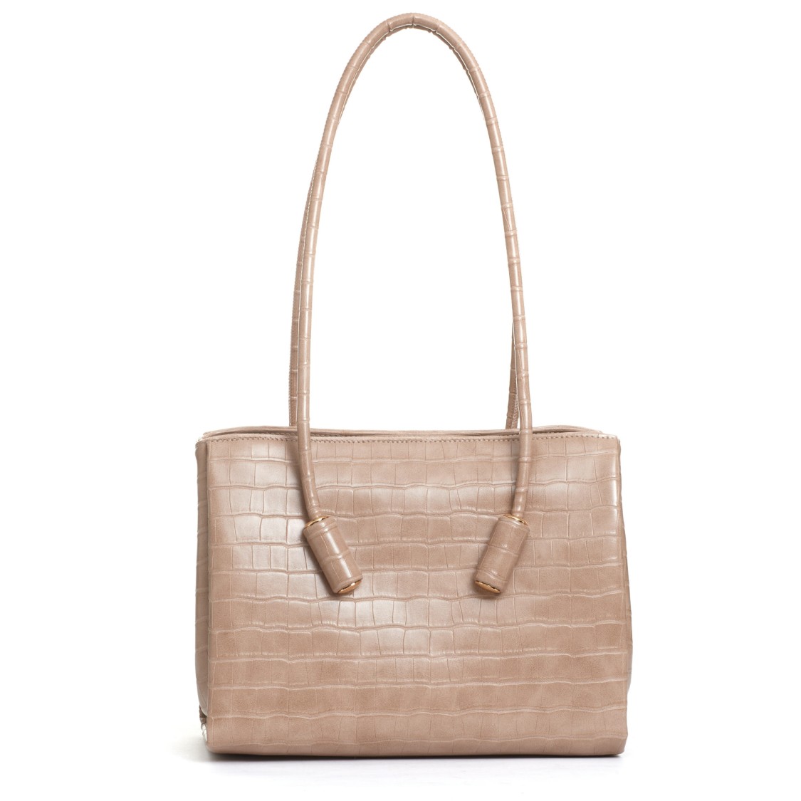 Themoirè Beige Crocodile Bag In Neutrals