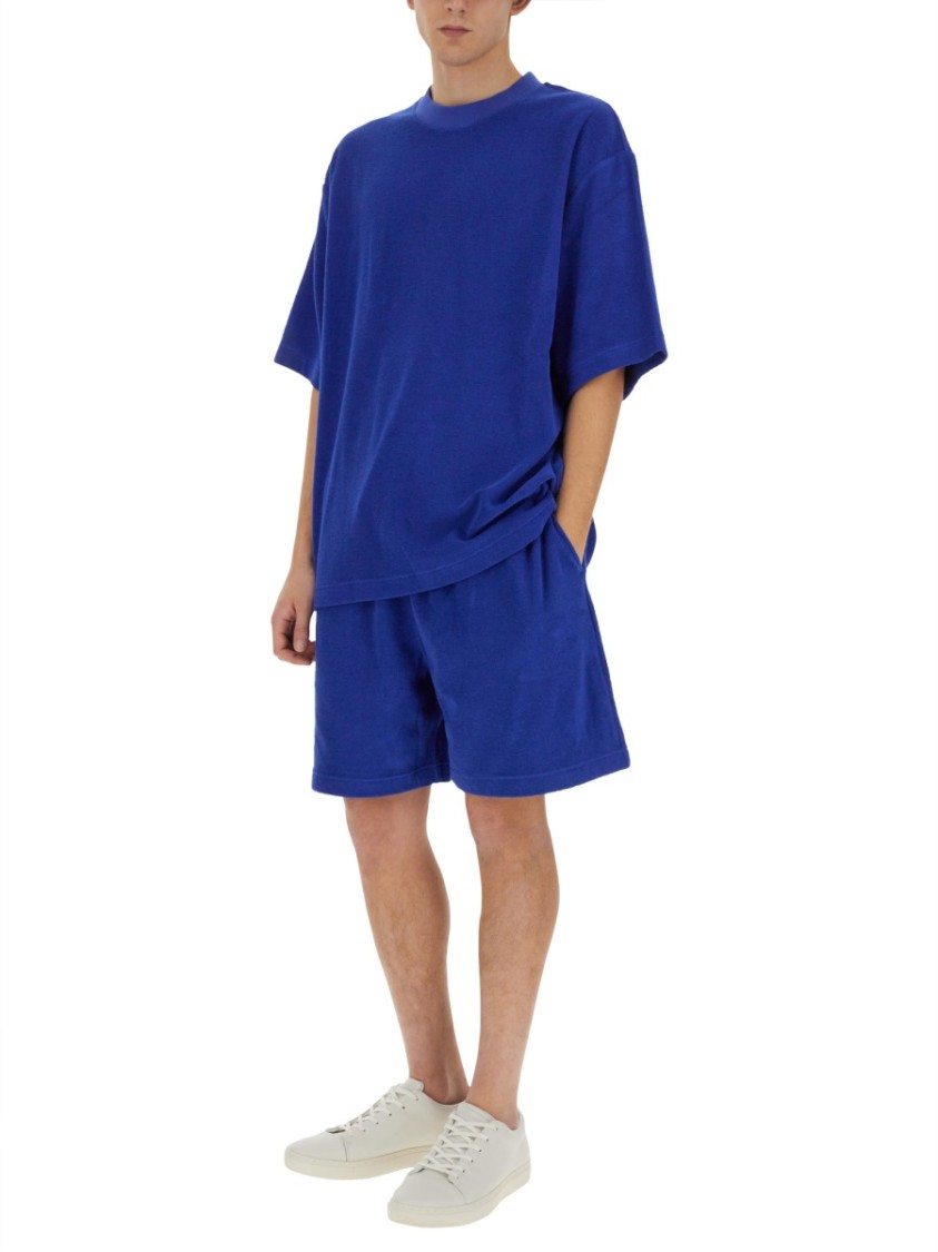 Burberry Men Cotton Bermuda Shorts In Blue