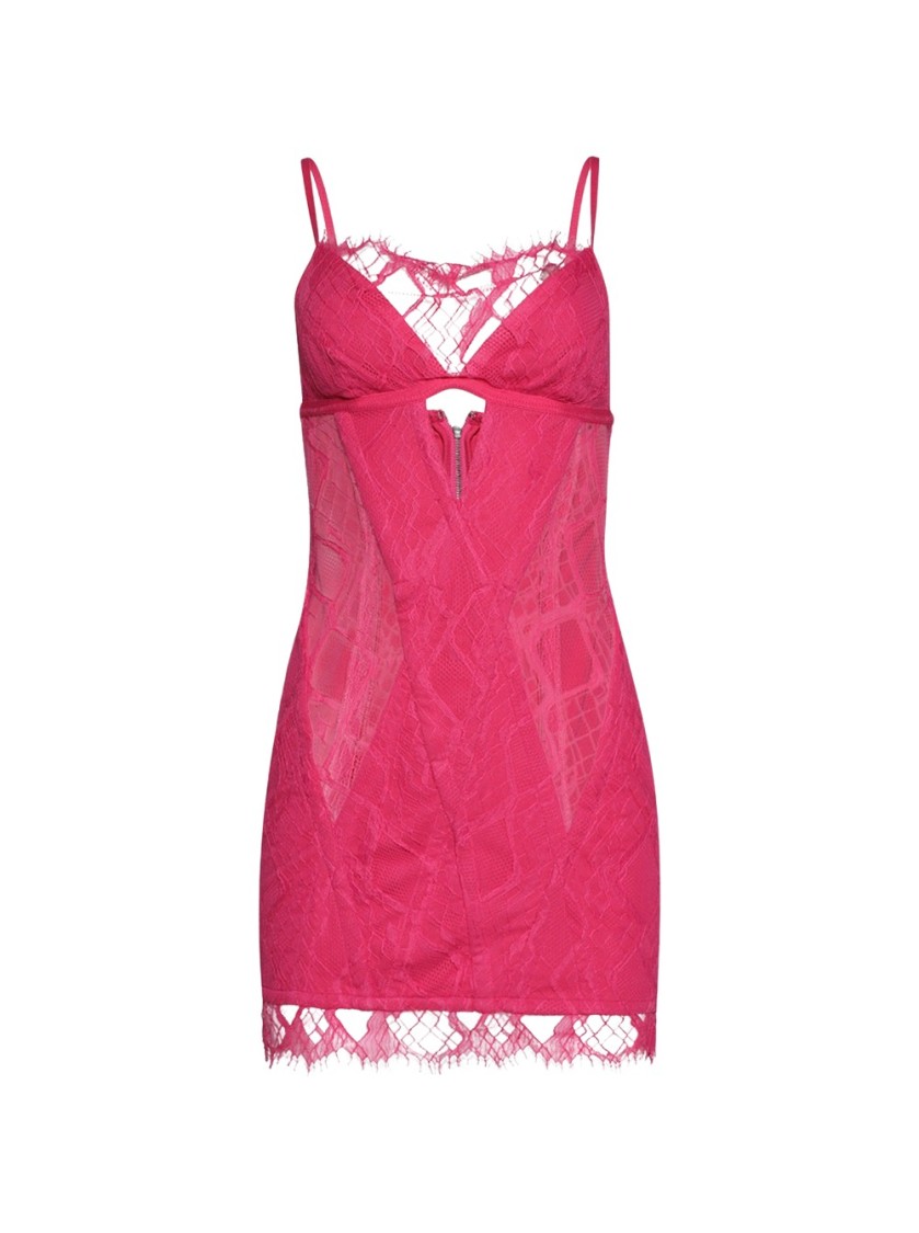 Shop Dion Lee Oblique Lace Corset Dress