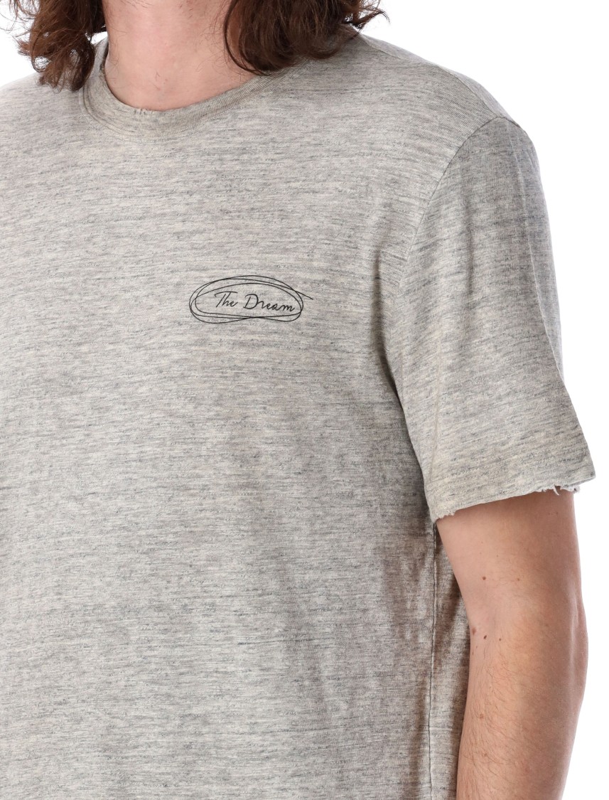 Shop Golden Goose Relaxed-fit Printed T-shirt With Handwritten Design In Grey
