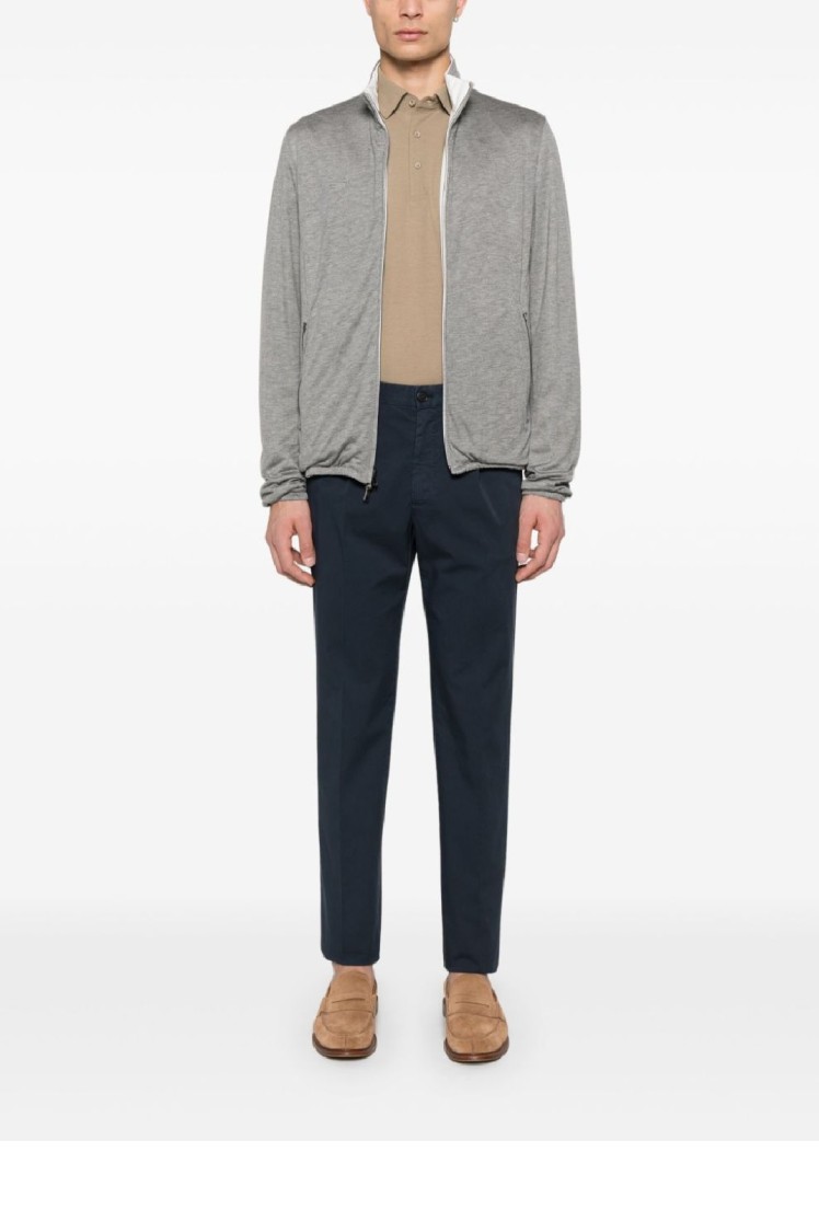 Herno Reversible Nylon And Cotton Jacket With Double Slider Zip Closure