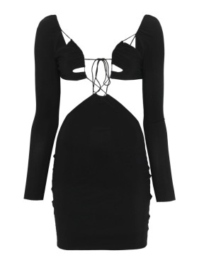 Amazuin Olive Green Dress With Crossover Front | THE LIST