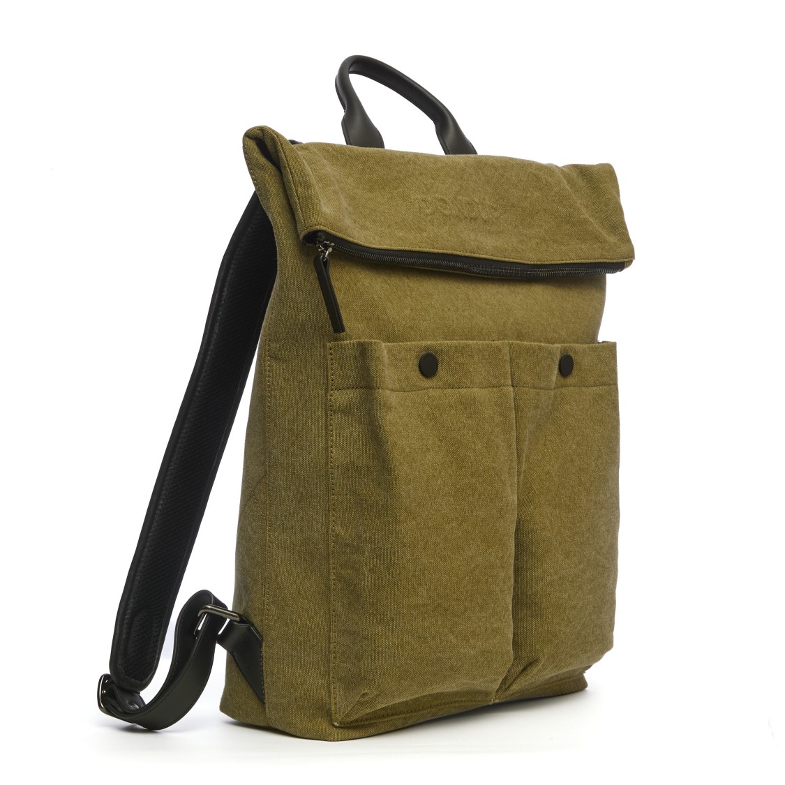 Dondup Hay Textured Finish Backpack With Fold-over Flap