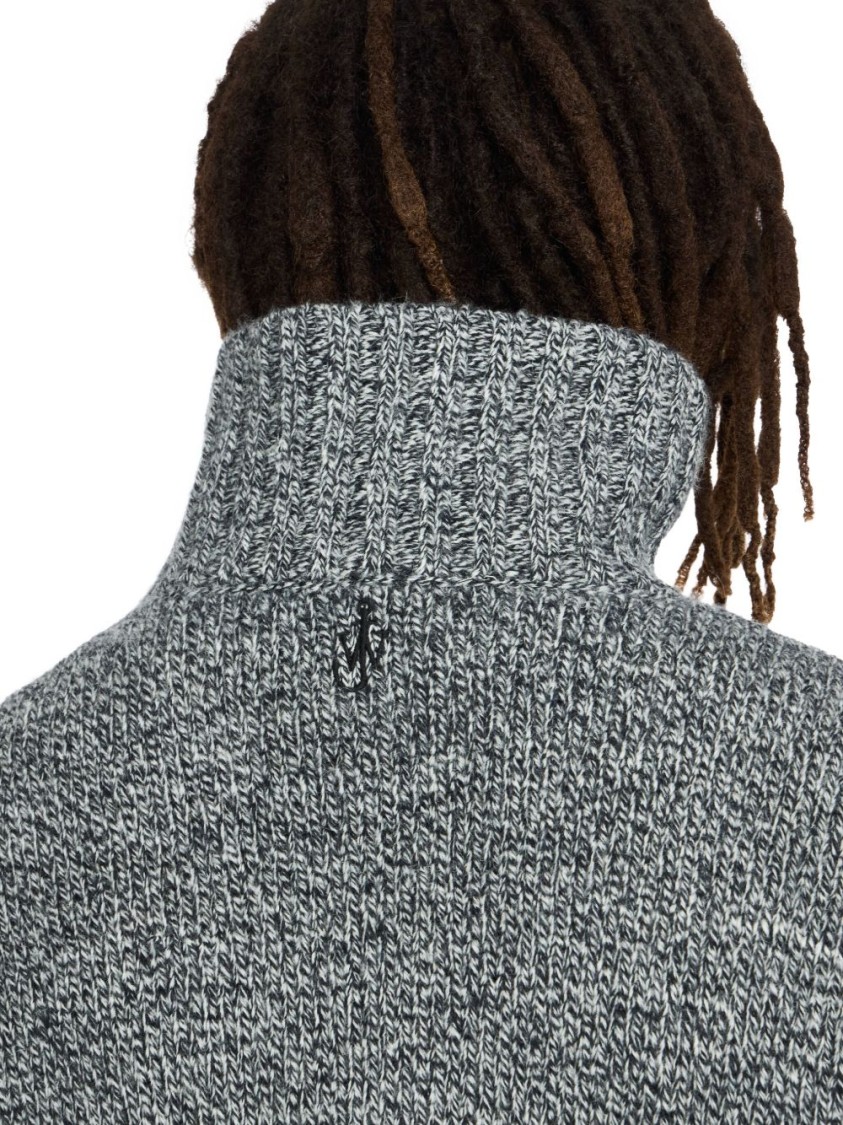 Jw Anderson J. W. Anderson High Neck Grey Sweater In Gray