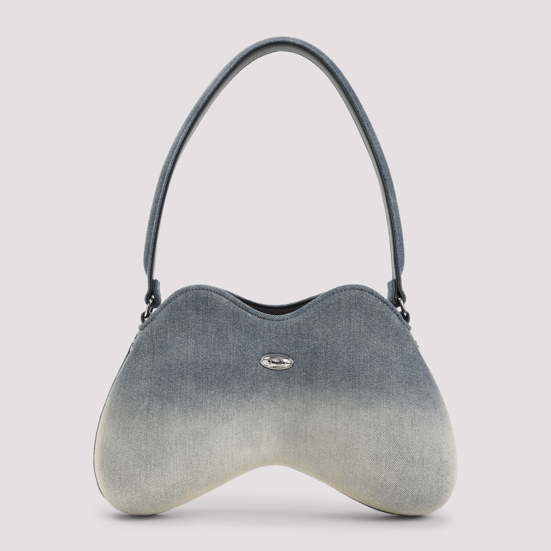 Shop Diesel Curvy Silhouette Handbag With Gradient Denim Finish In Blue