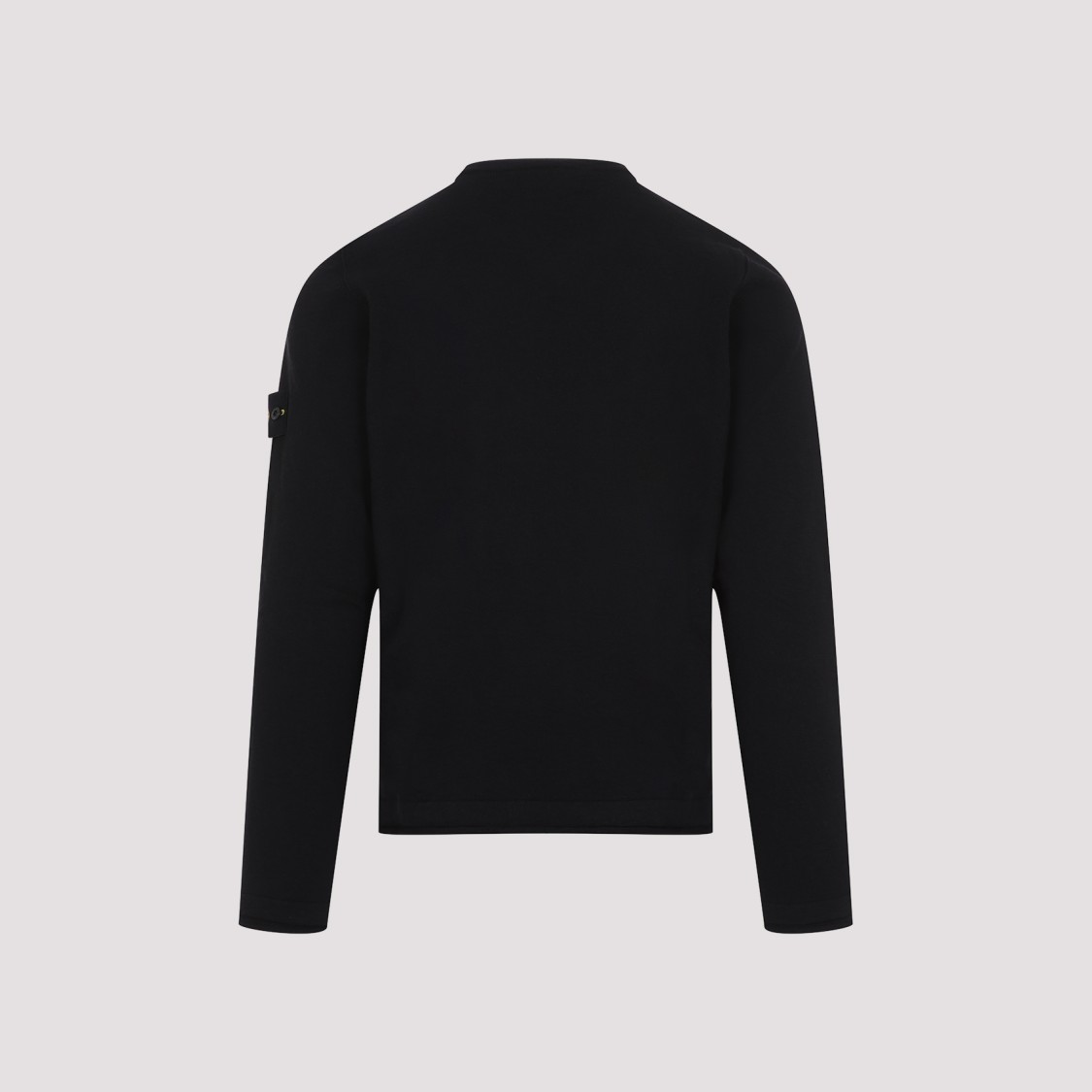 Shop Stone Island Cotton Blend Crew Neck Sweater In Black