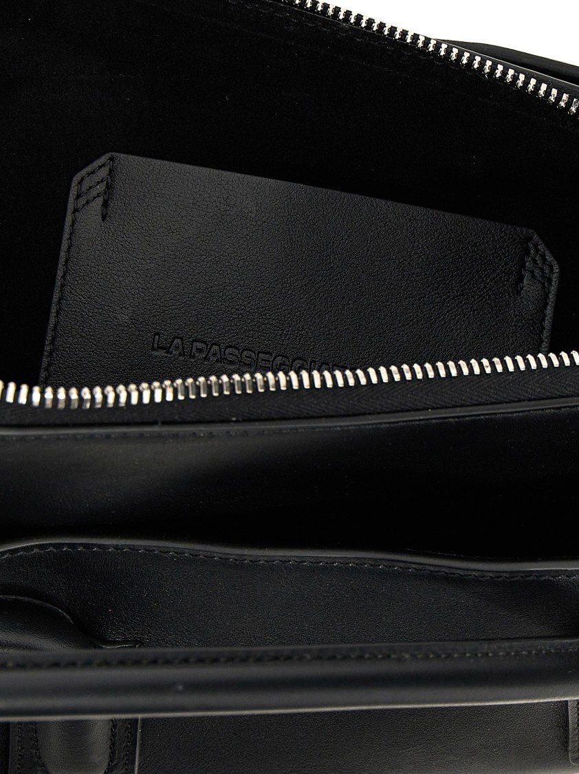 Attico La Passeggiata Small Shoulder Bag In Black