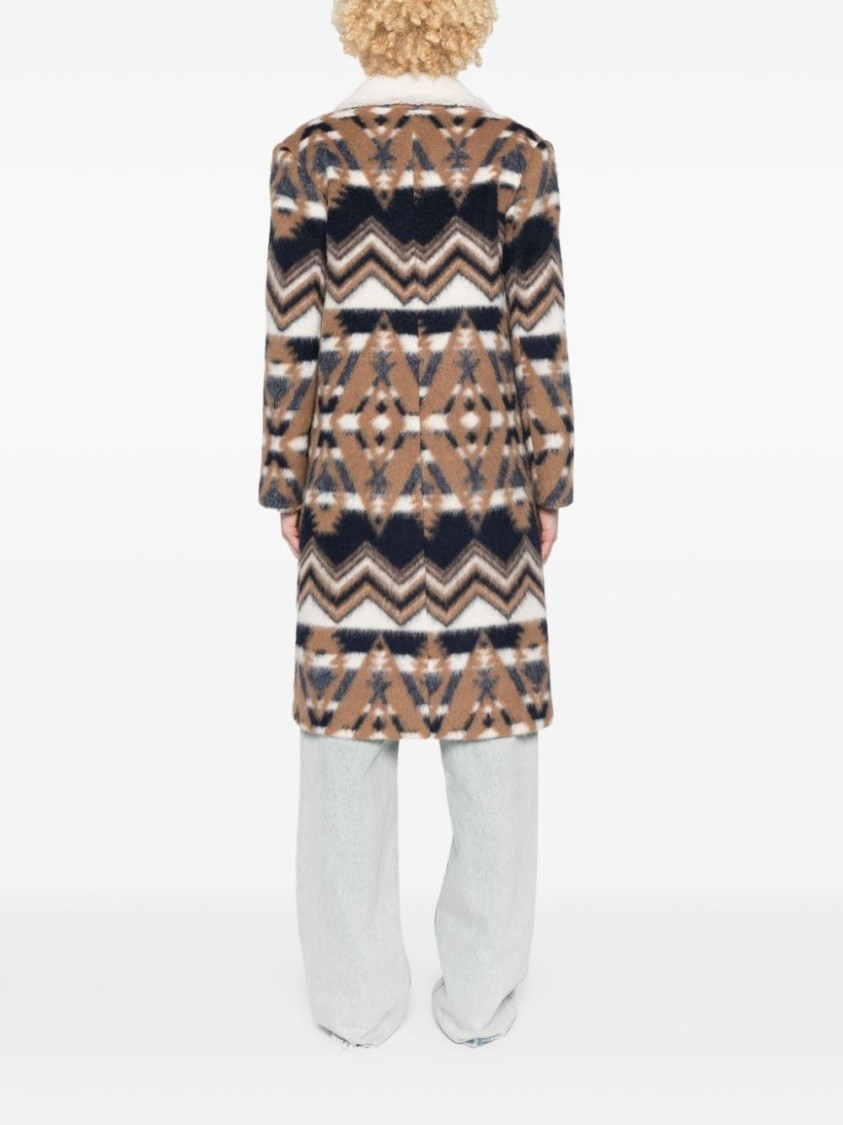 Ava Adore Aztec-pattern Coat In Multicolor