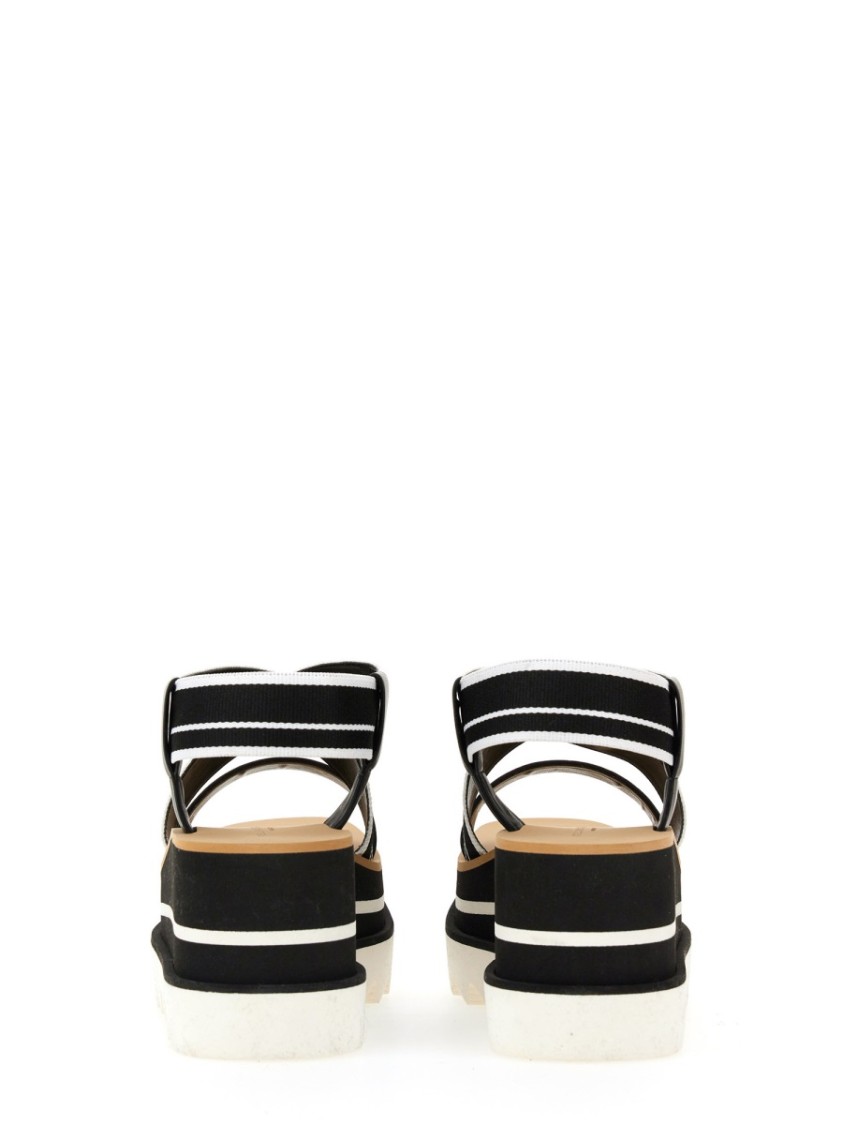 Stella Mccartney Womens Criss-cross Knit Platform Sandals In Black