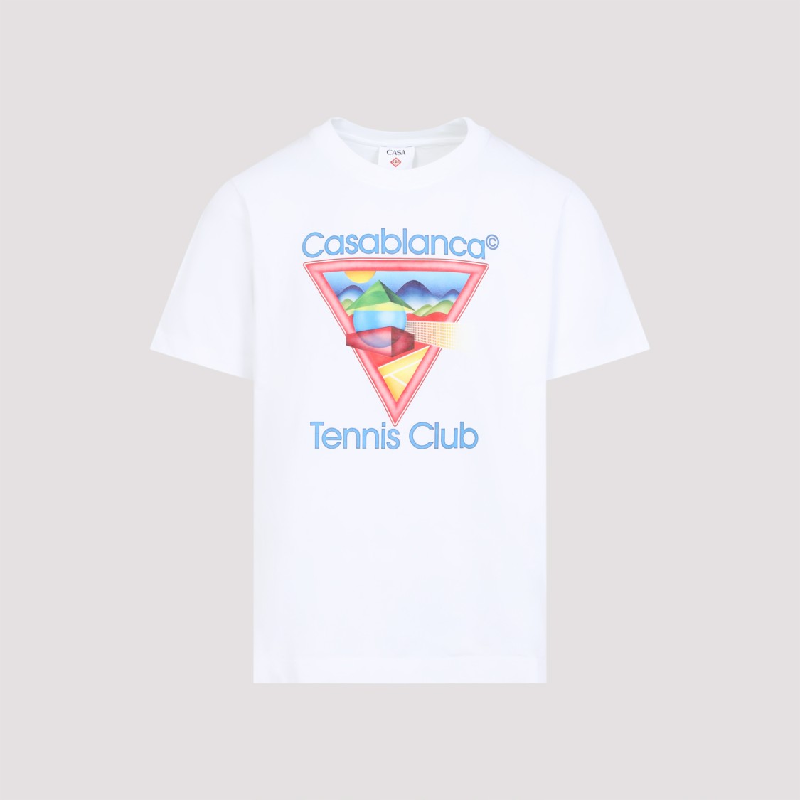 Casablanca Cotton Crew Neck T-shirt With Graphic Print In White