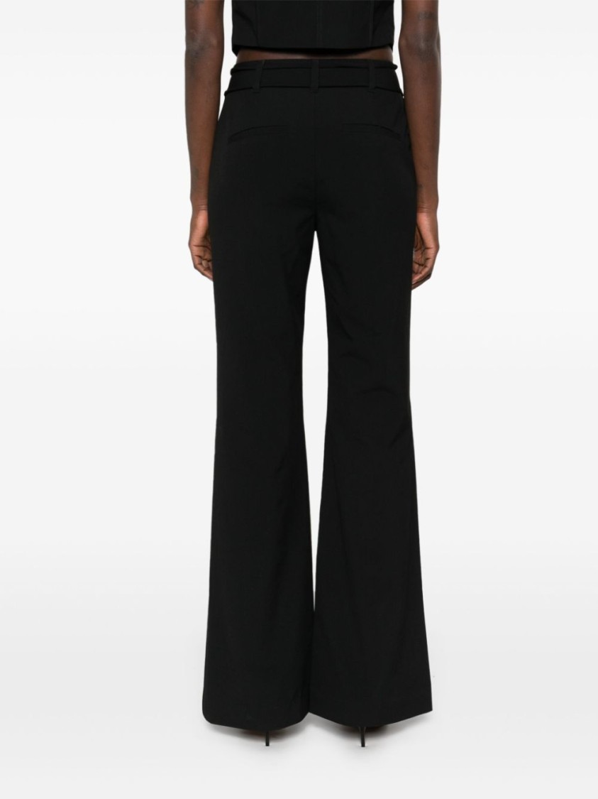 Rotate Birger Christensen Rotate Black Flared High-waist Pants In Black