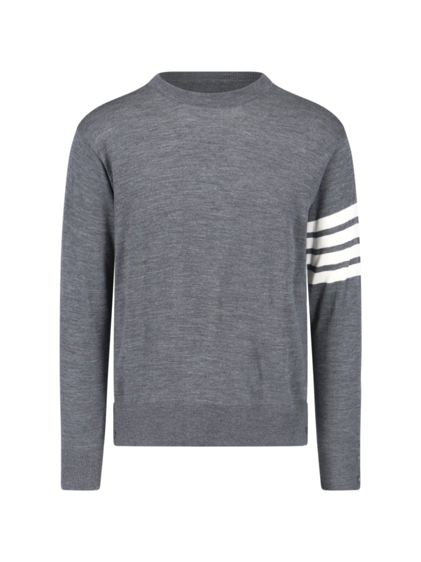 Thom Browne L Crewneck Sweater With 4 Bar Inlay